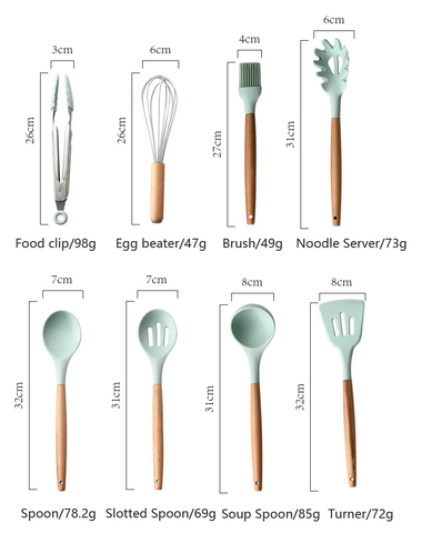 Alarr 12 Piece Cooking Utensils Set Sizes - Best Cooking Utensil Set  | Kitchen Utensil Set